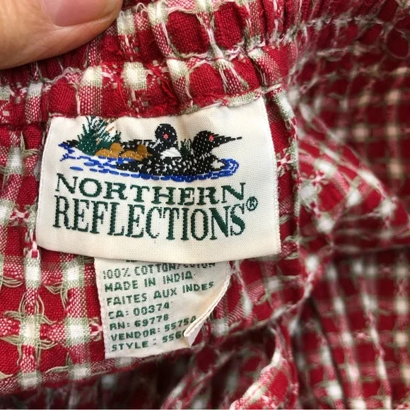 Vintage 90s Northern Reflections Pull On Gingham Flower Print Shorts M - Picture 9 of 10